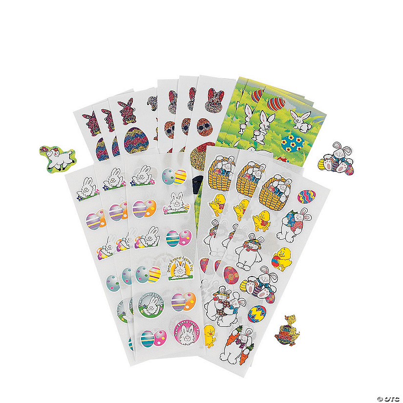 Bulk 1200 Pc. Easter Sticker Sheet Assortment Oriental Trading