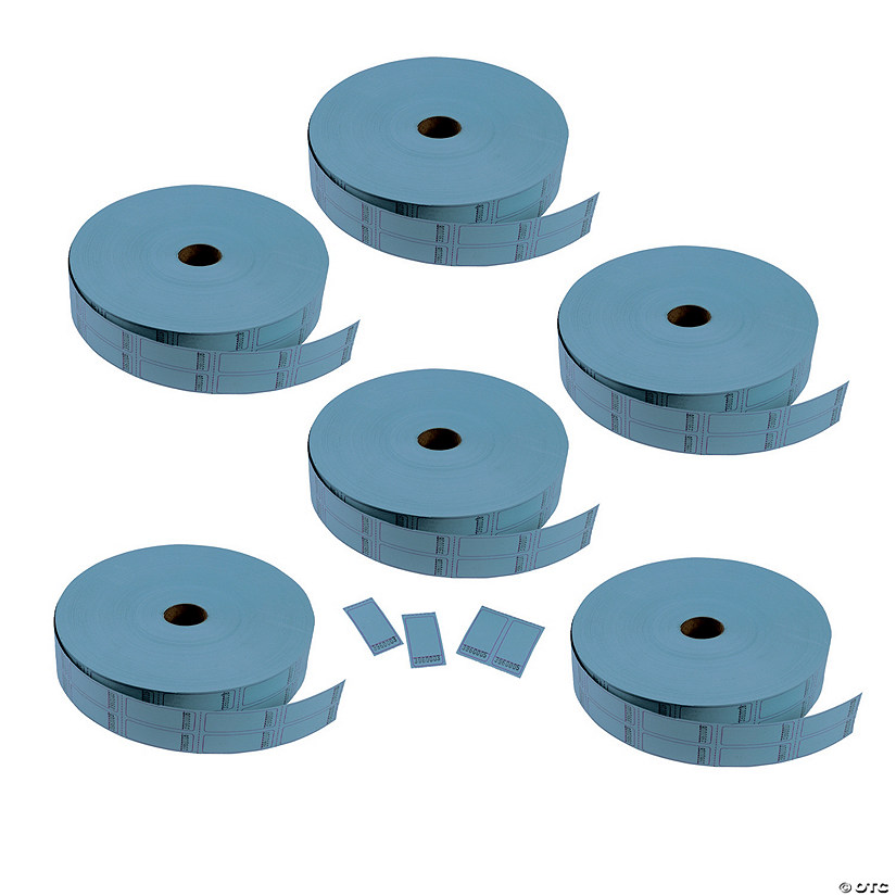 Bulk 12,000 Pc. Blue Blank Double Roll Tickets Image