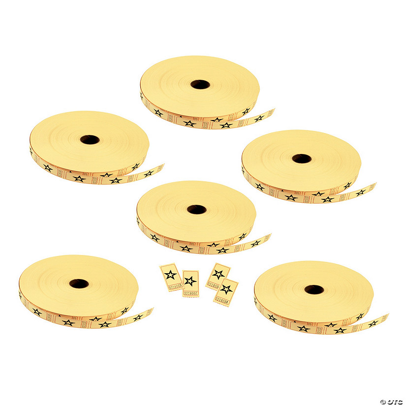Bulk 12,000 Pc. Yellow Star Single Roll Tickets Image