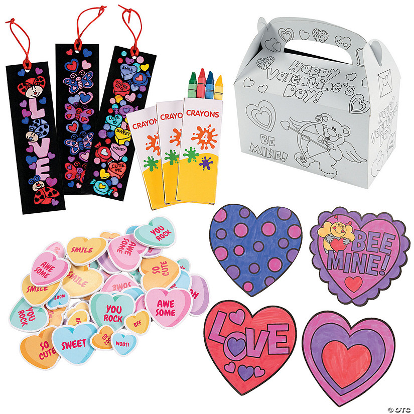Bulk 132 Pc. Valentine Fun Box of Crafts for 12 Image