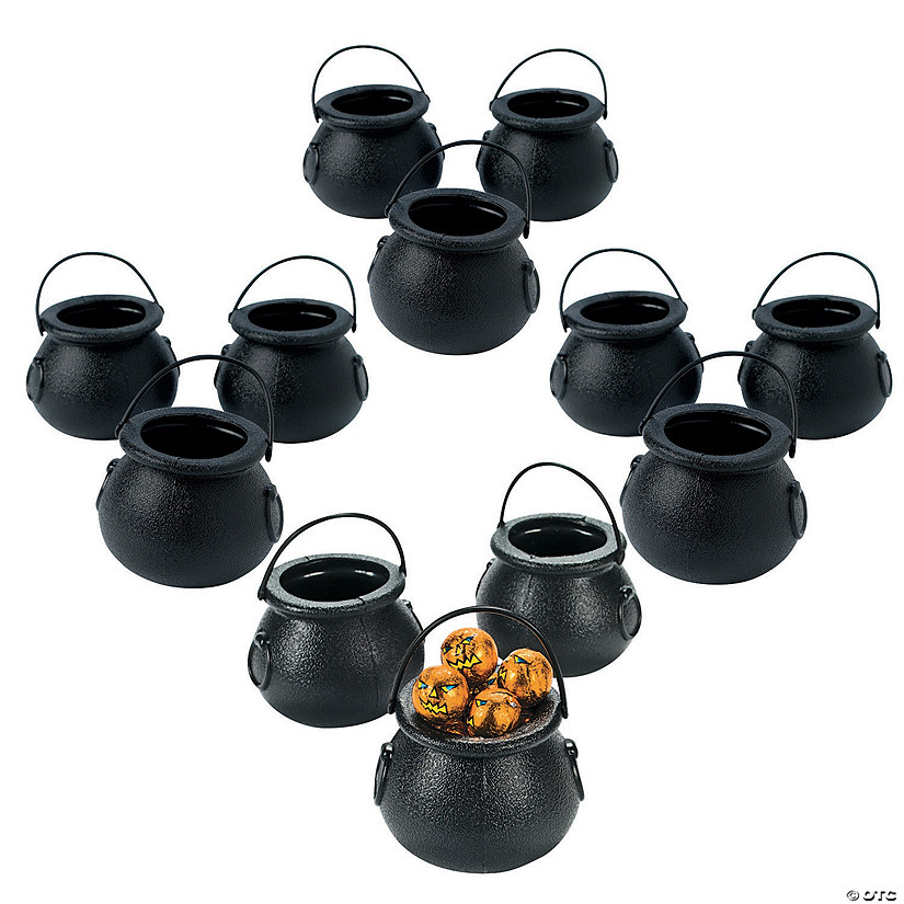 Bulk 144 Pc. Black Cauldron Candy Buckets Image
