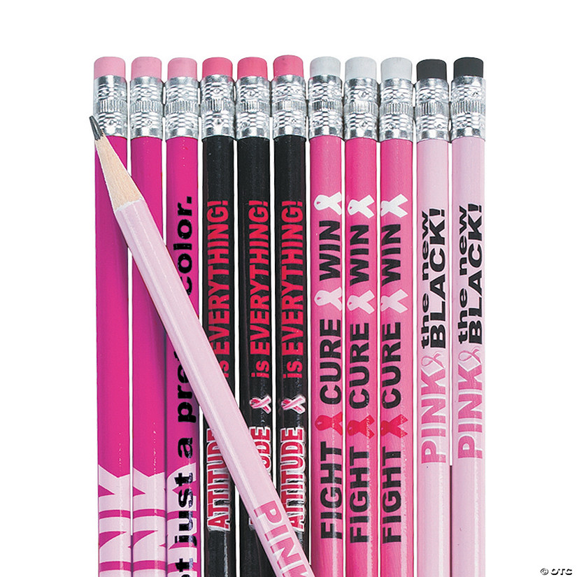 Bulk 144 Pc. Bulk Pink Ribbon Pencil Assortment Image