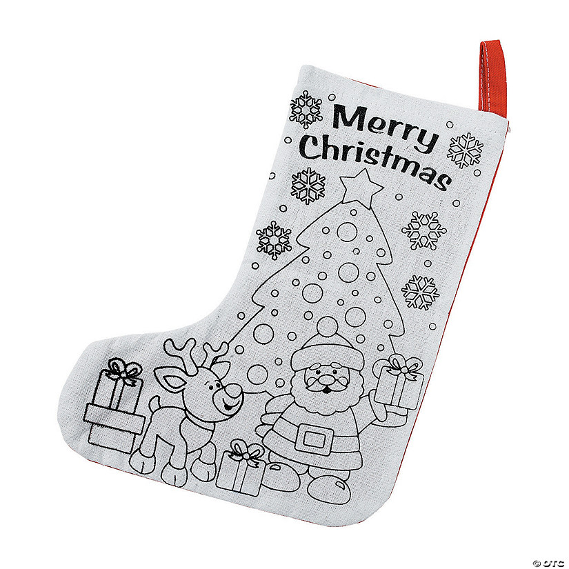 Bulk 144 Pc. Color Your Own Christmas Stockings Image