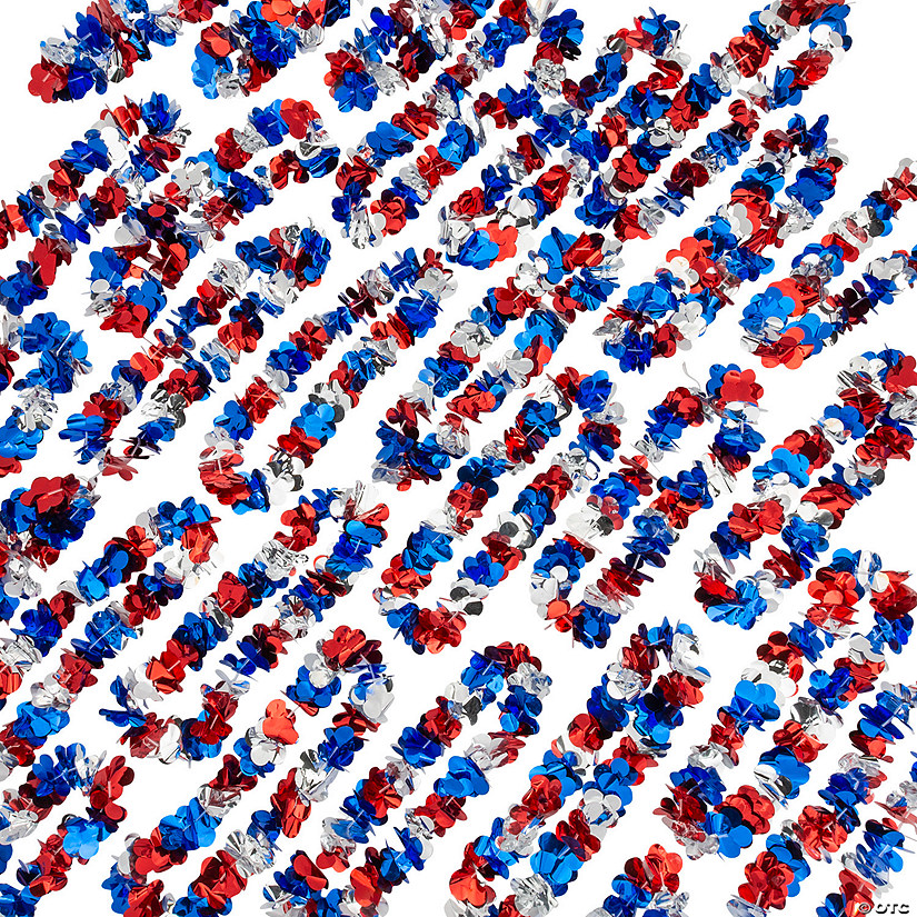 Bulk 144 Pc. Metallic Patriotic Leis Image