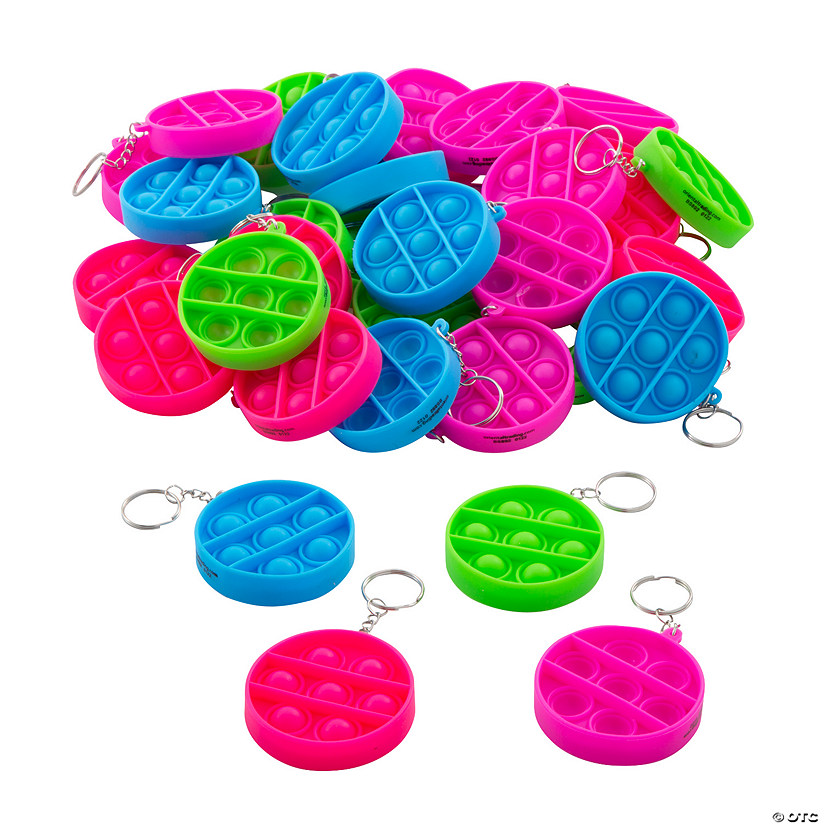 Bulk 144 Pc. Mini Round Lotsa Pop Popping Toy Keychains Image