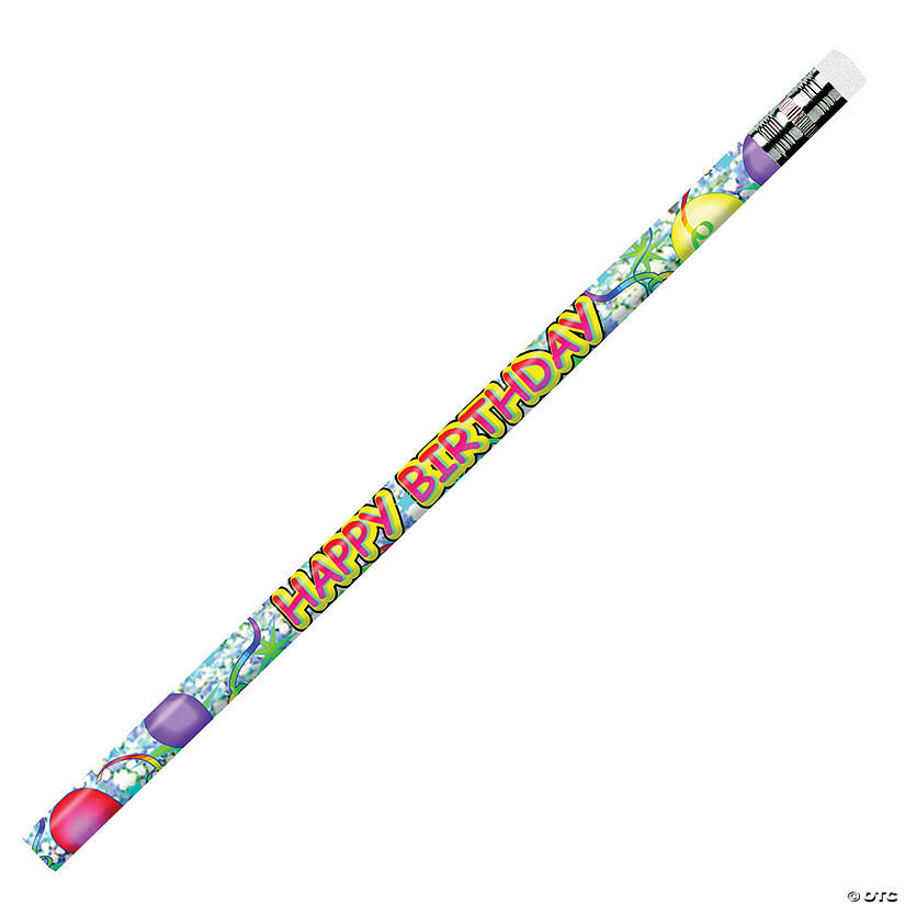 Bulk 144 Pc. Moon Products Happy Birthday Glitz Pencils Image