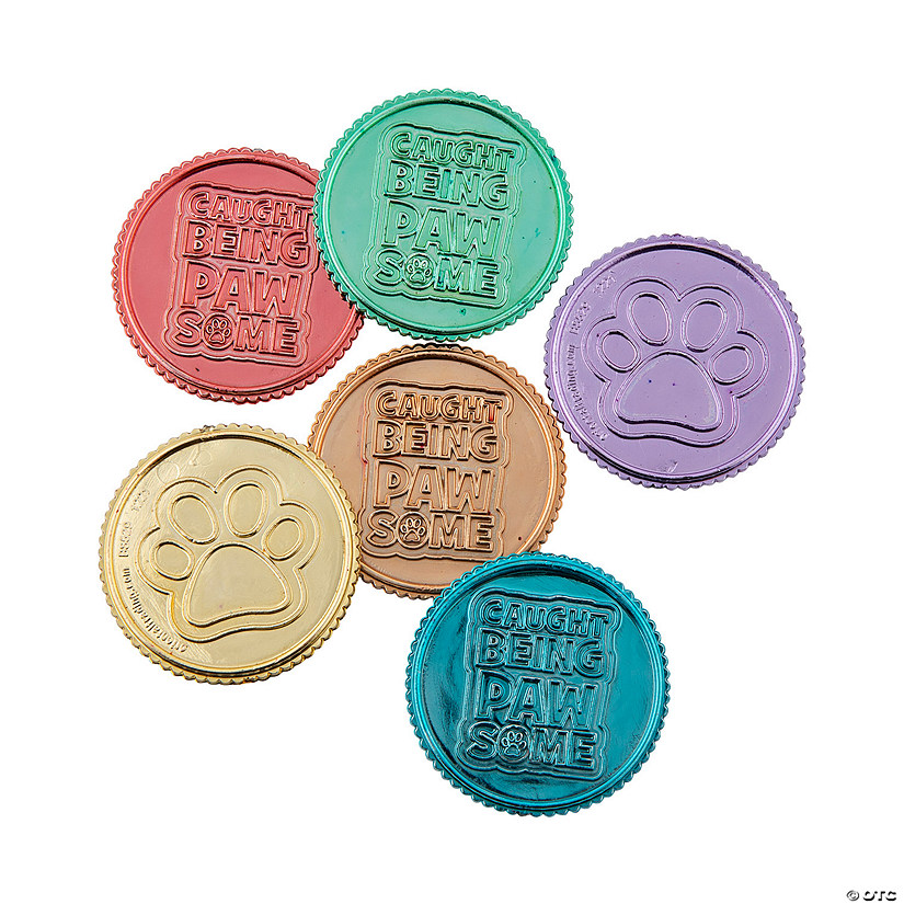 Bulk 144 Pc. Pawsome Motivational Reward Coins Image