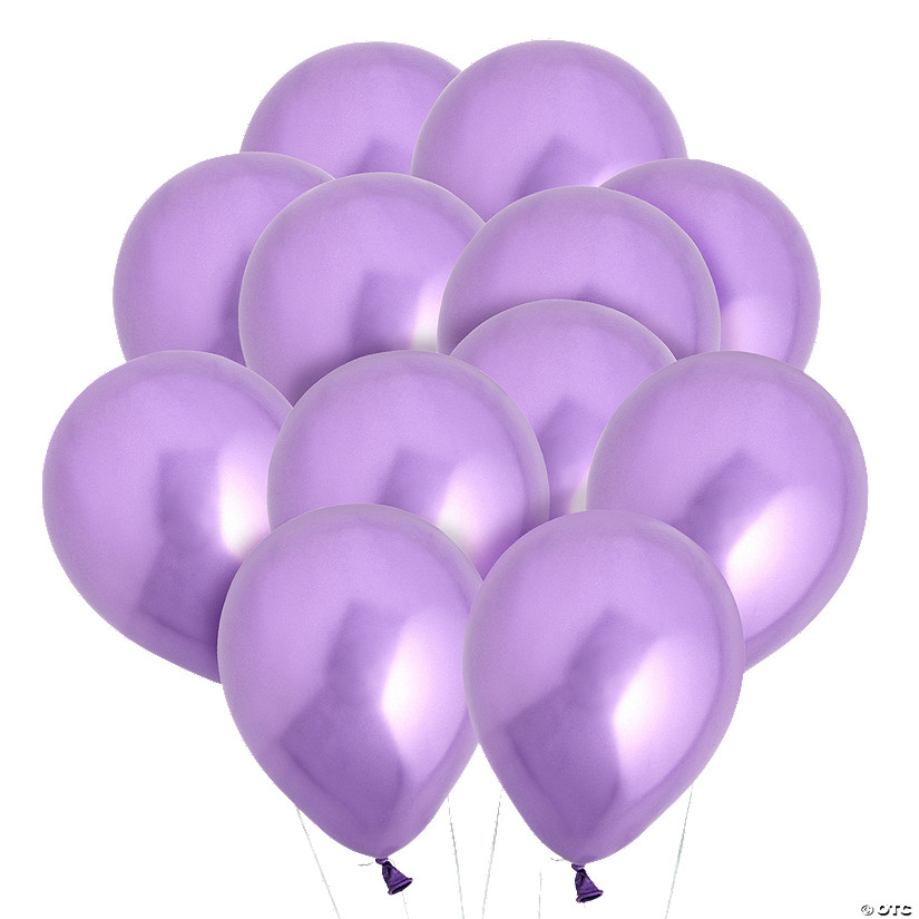 Bulk  144 Pc. Purple Chrome 5" Latex Balloons Image
