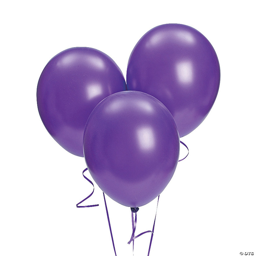 Bulk  144 Pc. Purple Metallic 11" Latex Balloons Image