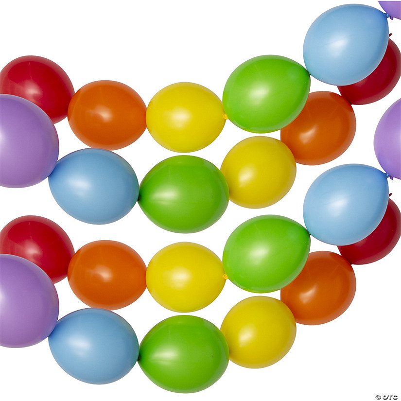 Bulk  144 Pc. Rainbow 6" Latex Link Balloons Image