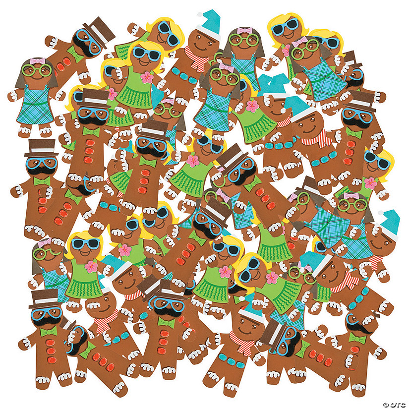 Bulk 144 Pc. Silly Gingerbread Magnet Craft Kit Image