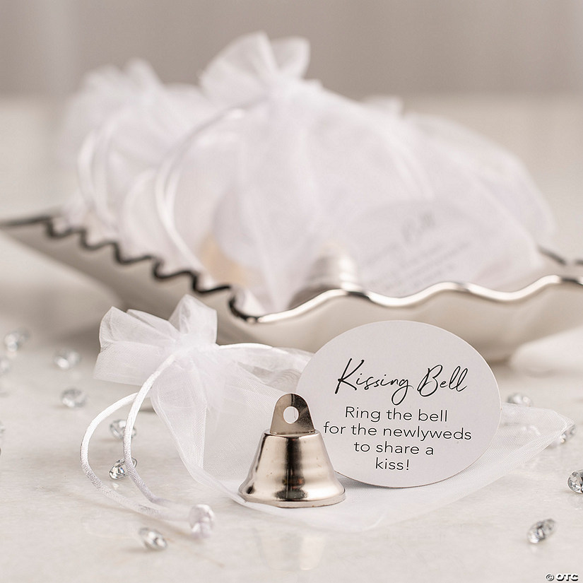 Bulk 144 Pc. Silver Wedding Bell Favor Kit for 48