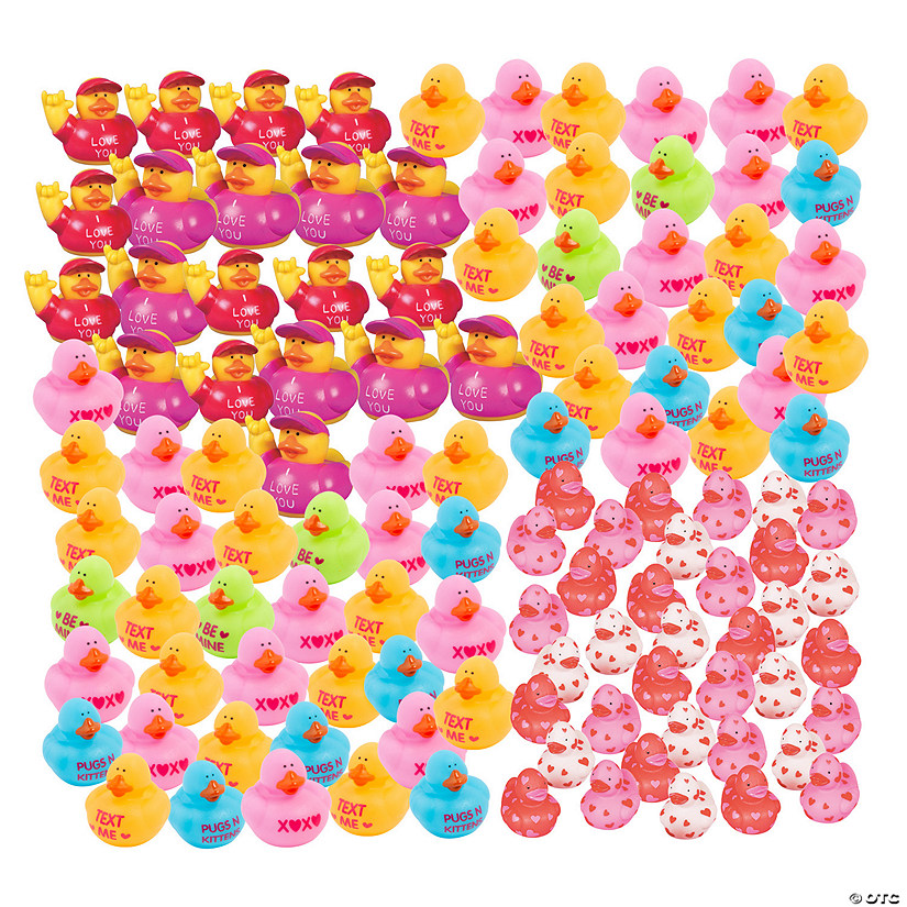 Bulk 144 Pc. Valentine Rubber Ducks Assortment