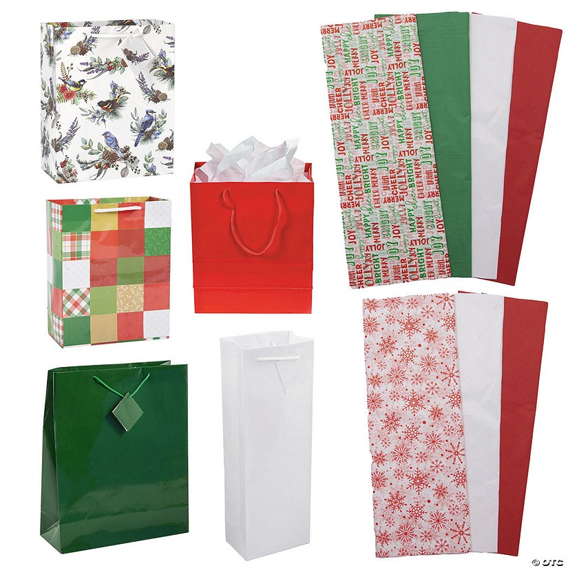 Bulk 160 Pc. Holiday Gift Bag Assortment Kit Image