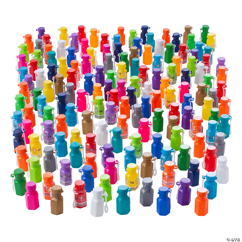 Bulk 192 Pc. Mini Hexagon Religious Bubble Bottle Assortment Image