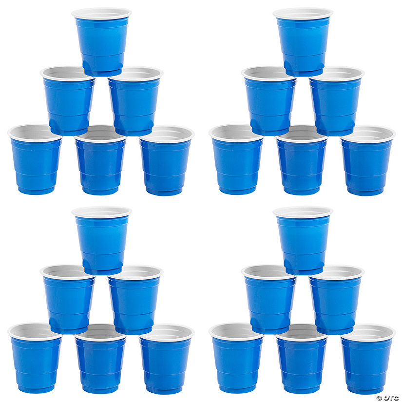 Bulk 200 Pc. Blue Party Cup BPA-Free Plastic Shot Glasses Image