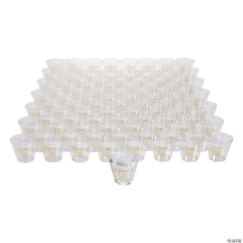 Bulk 200 Pc. Happily Ever After Clear Plastic Tumblers Image