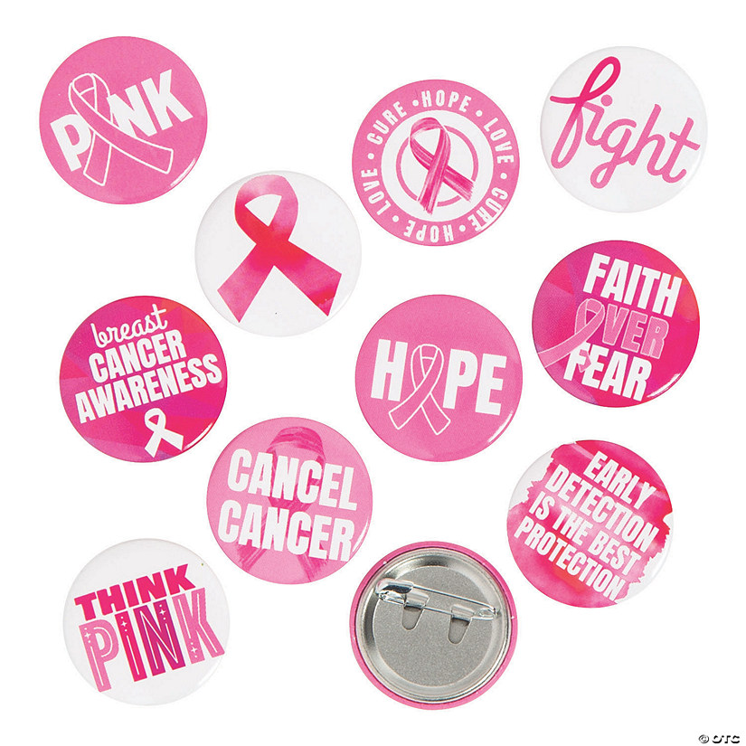 Bulk 200 Pc. Mini Pink Ribbon Button Assortment Image