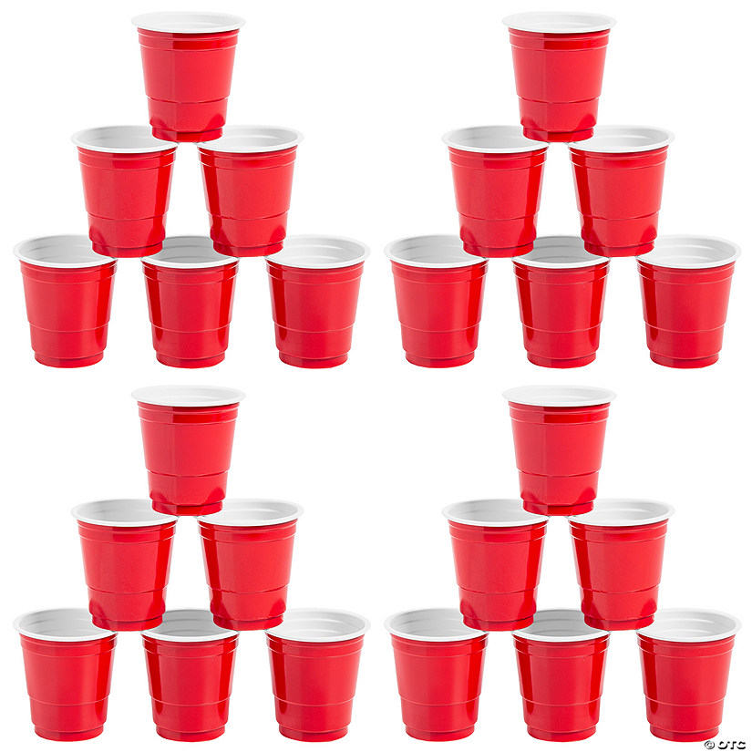 Bulk 200 Pc. Red Party Cup BPA-Free Plastic Shot Glasses Image