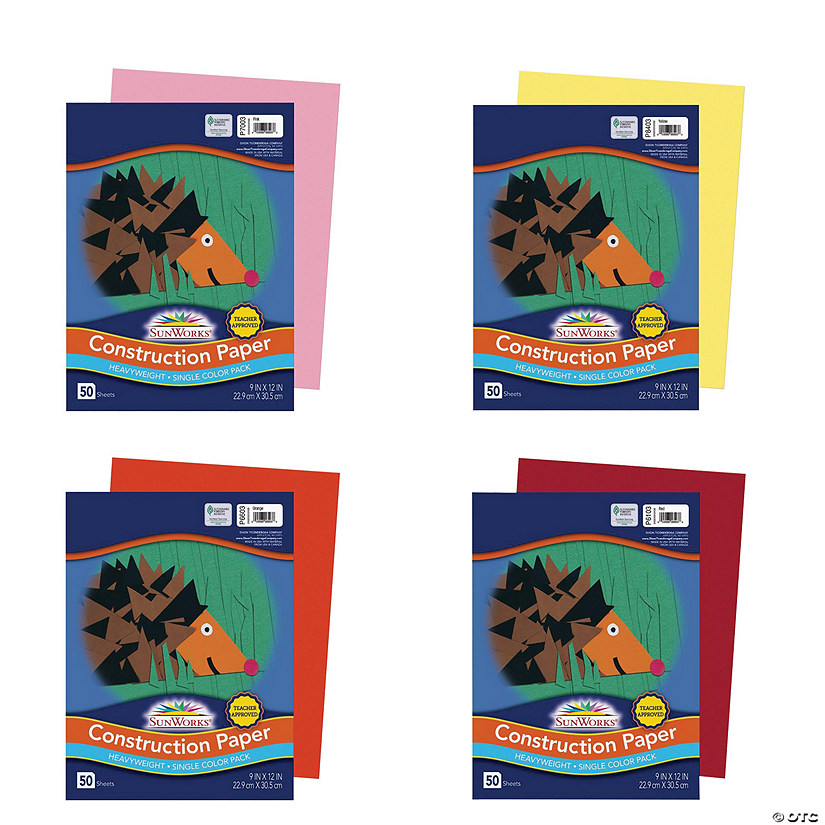Bulk 200 Pc. Sunworks<sup>&#174;</sup> Warm Color Construction Paper Kit Image