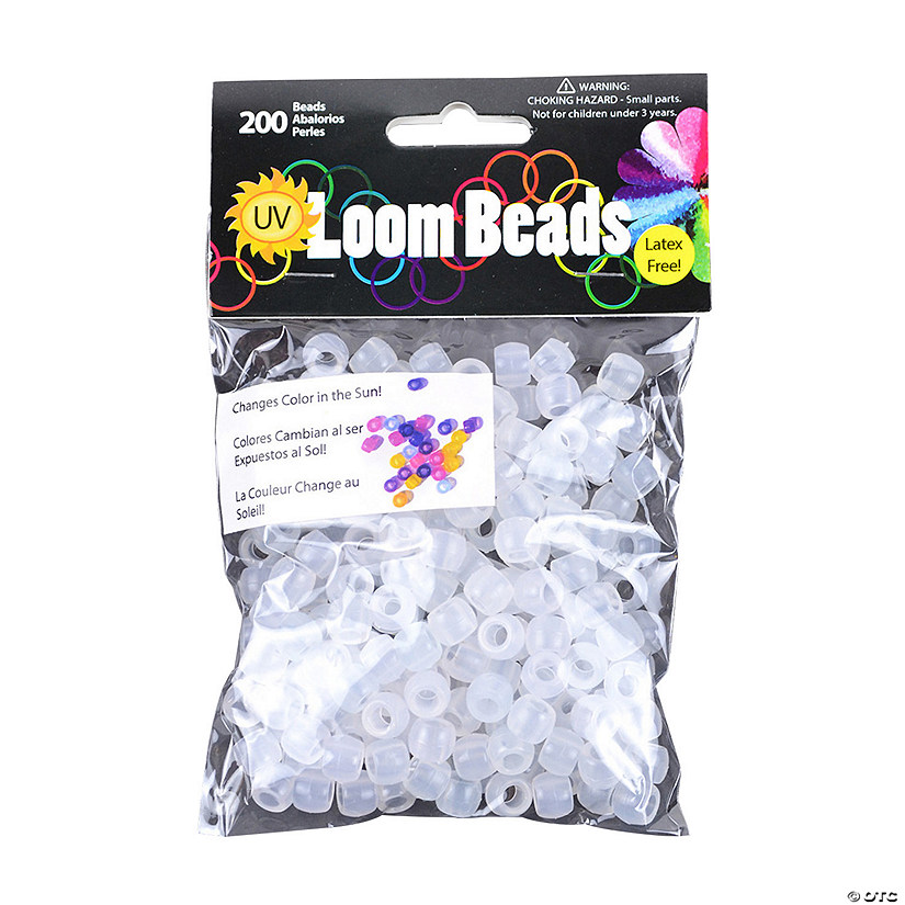 Bulk 200 Pc. UV Light Color-Changing Loom Bands Pony Beads Image