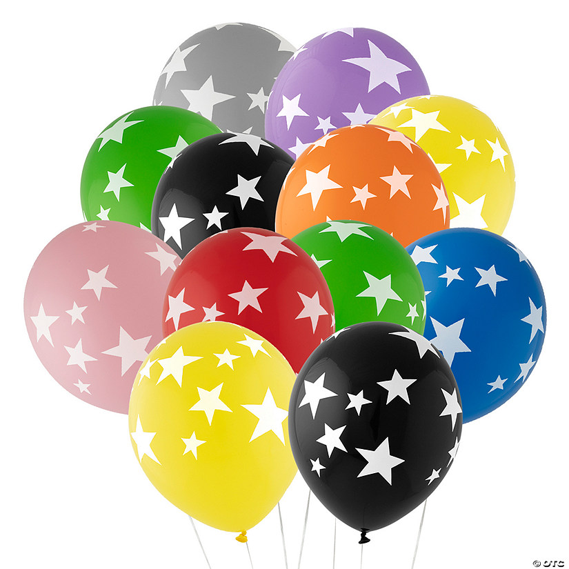 Bulk  216 Pc. White Star 11" Latex Balloon Assortment Image
