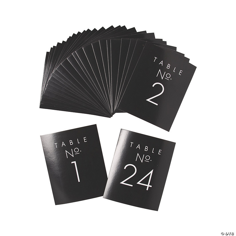 Bulk 24 Pc. Black Formal Table Numbers 1-24 Image