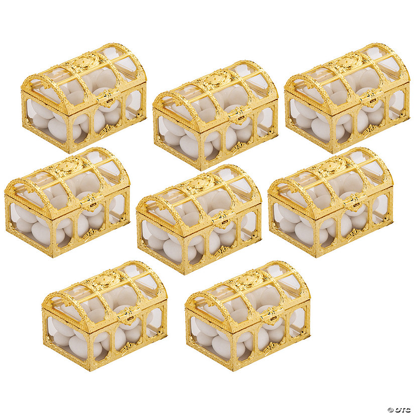 Bulk 24 Pc. Gold & Clear Trunk Favor Containers Image