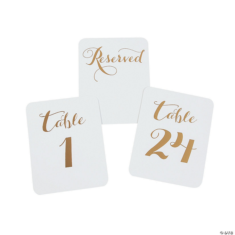 Bulk 24 Pc. Gold Foil Table Numbers 1 - 24 Image