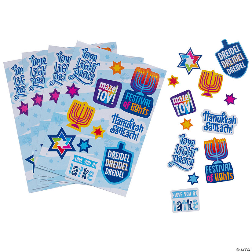 Bulk 24 Pc. Hanukkah Fun Sticker Sheets Image