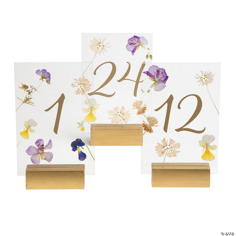 Bulk 24 Pc. Pressed Flower Table Numbers 1 - 24 Image