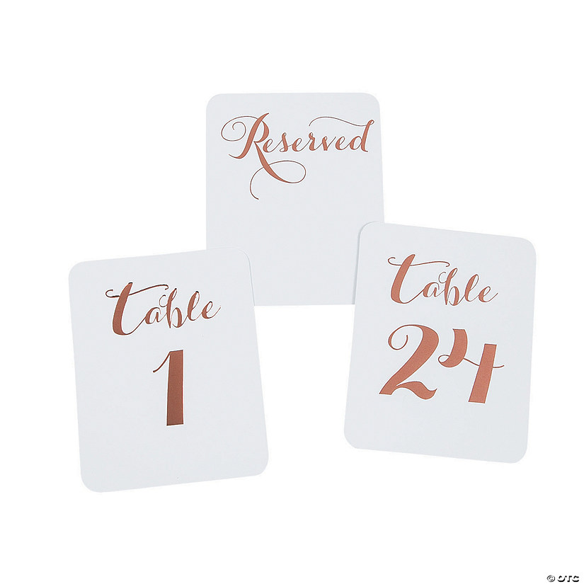 Bulk 24 Pc. Rose Gold Foil Table Numbers 1 - 24 Image