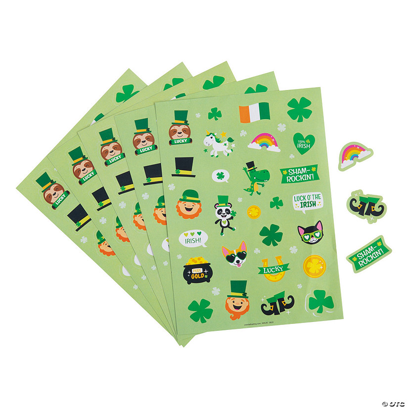Bulk 24 Pc. St. Patrick&#8217;s Day Sticker Sheets Image
