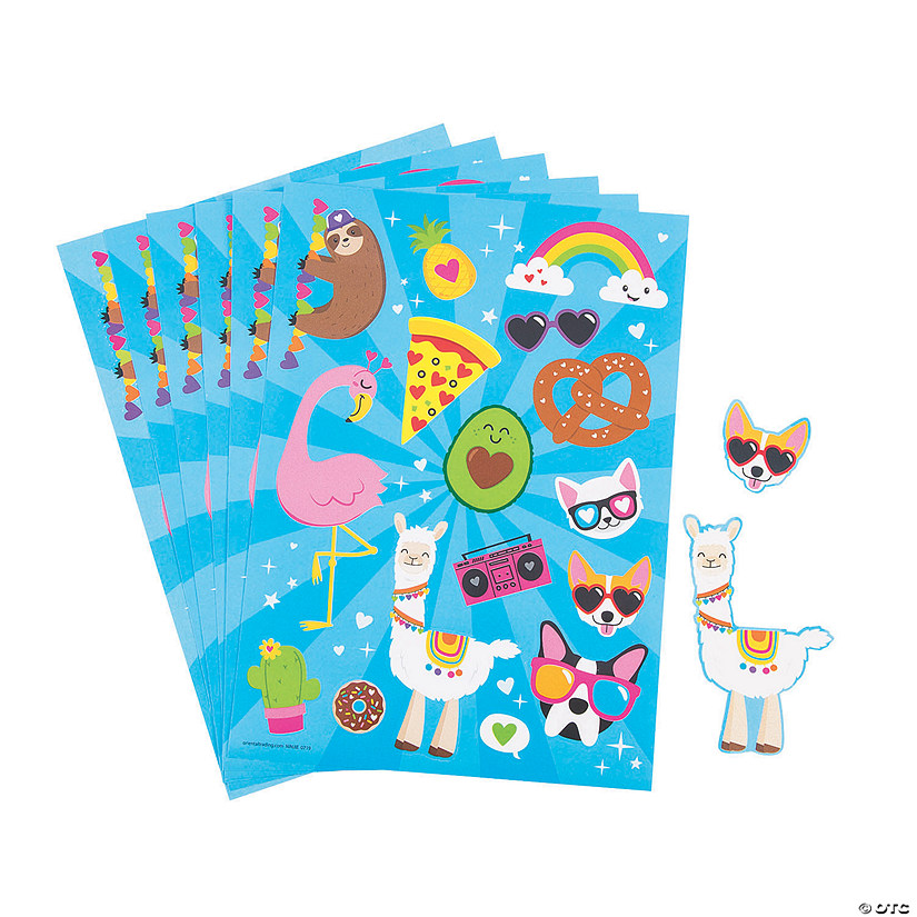 Bulk 24 Pc. Trendy Valentine Sticker Sheets Image