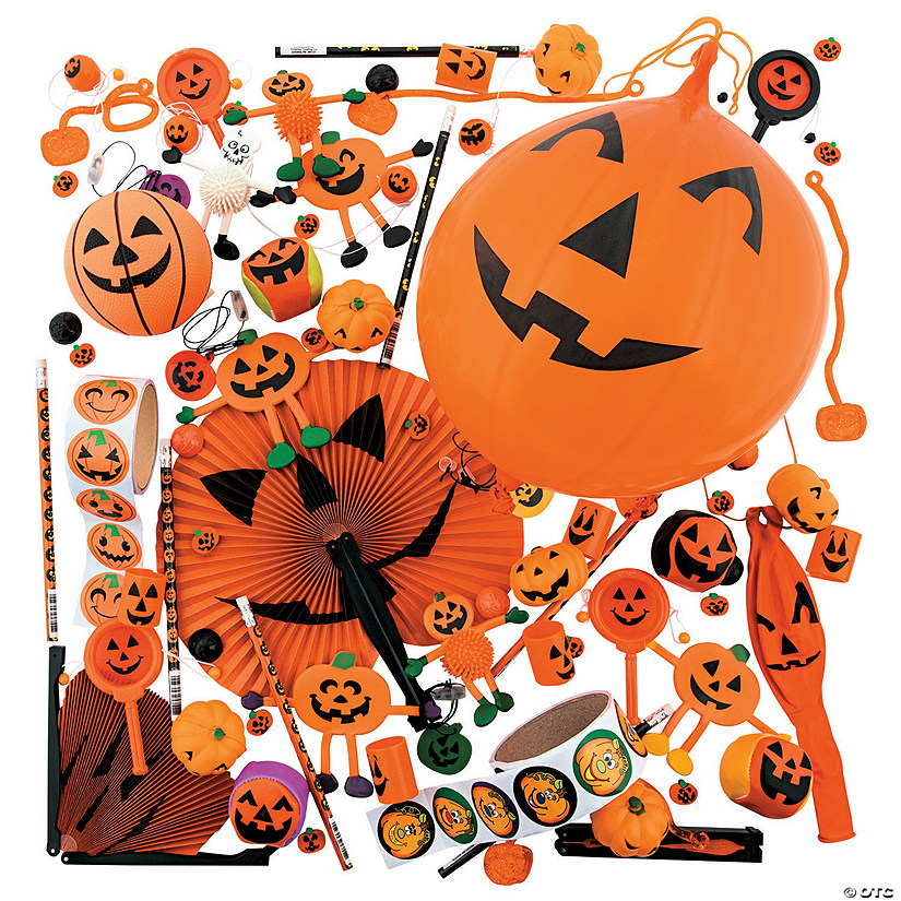 Bulk 250 Pc. Jack-O&#8217;-Lantern Halloween Toy & Handout Assortment Image