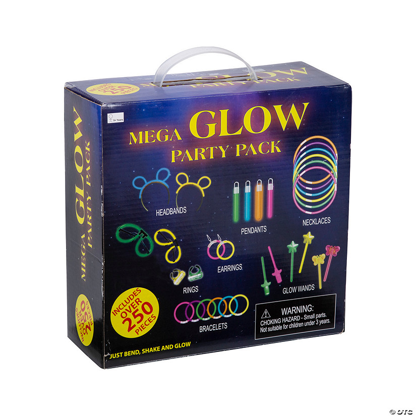 Bulk 250 Pc. Plastic Glow Sticks &amp; Accessories Party Pack Image