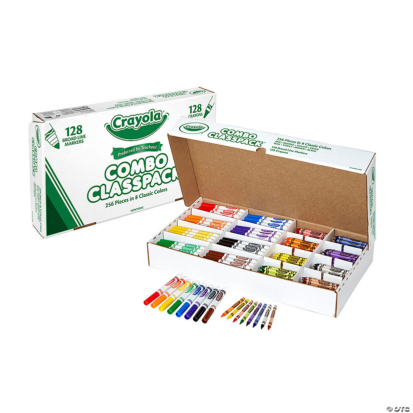 Bulk 256 Pc. Crayola<sup>&#174; </sup>Broad Line Marker & Crayon Combo Classpack<sup>&#174; </sup>- 8 Colors Image