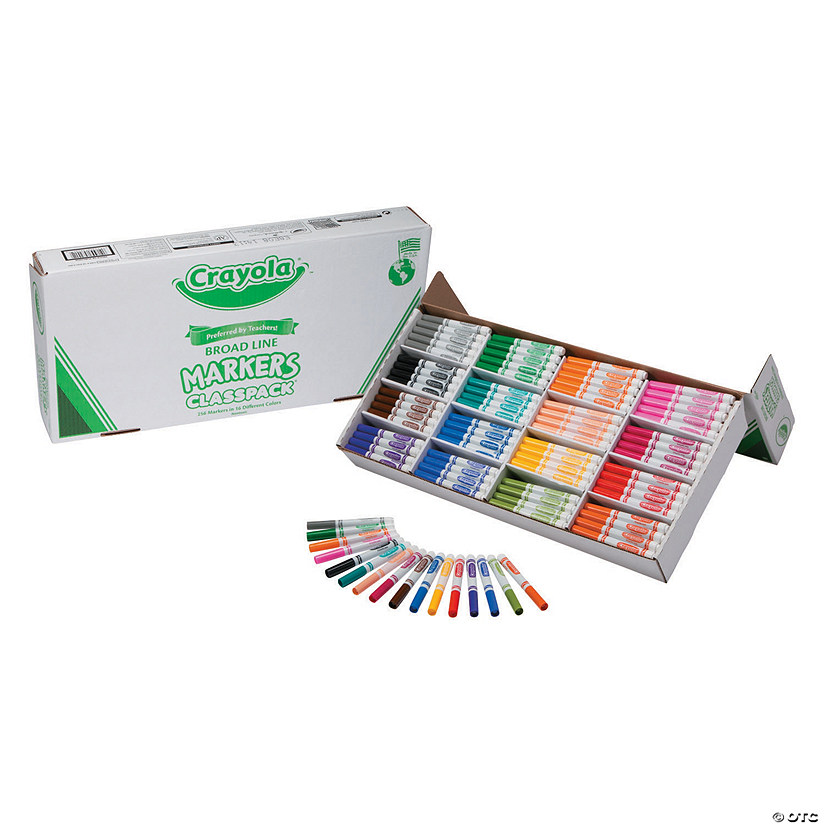 Bulk 256 Pc. Crayola<sup>&#174;</sup> Regular Conical Marker Classpack<sup>&#174;</sup> - 16-Color per pack Image