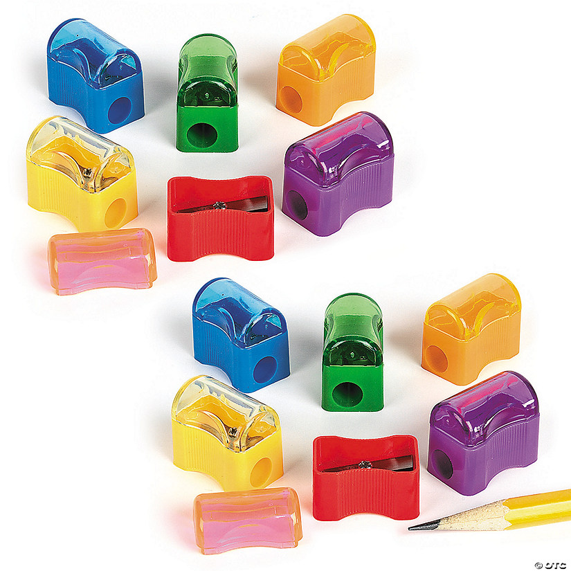 Bulk 288 Pc. Solid Bright Color Plastic Pencil Sharpeners with Caps Image