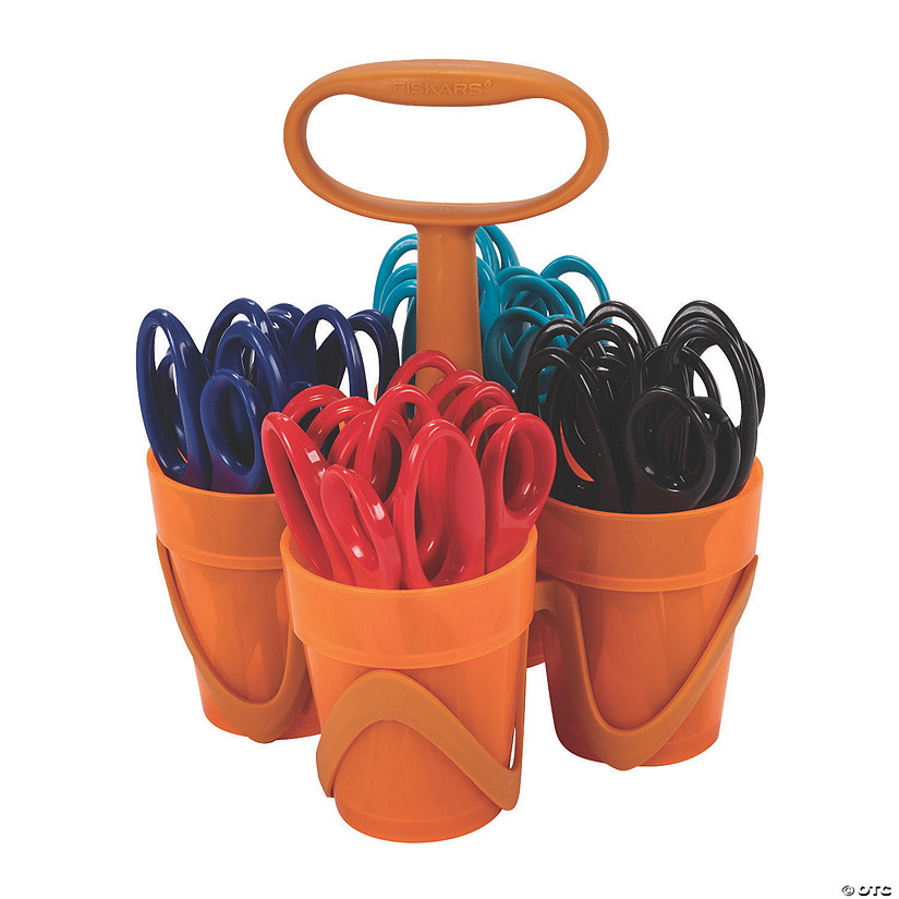 Bulk 29 Pc. Fiskars<sup>&amp;#174;</sup> Pointed-Tip Scissors Classpack Caddy Image