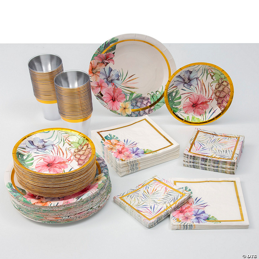 Bulk 290 Pc. Elevated Luau Tableware Kit for 50 Guests Image