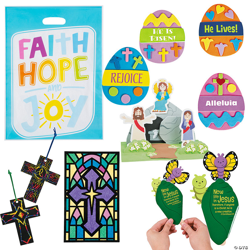 Bulk 290 Pc. Religious Easter Craft Kits-to-Go - Makes 48 Image