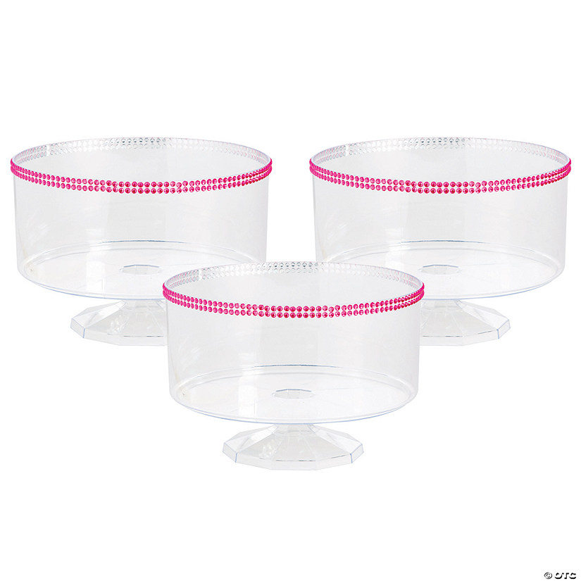 Bulk 3 Pc. Trifle Containers with Pink Gem Trim Image