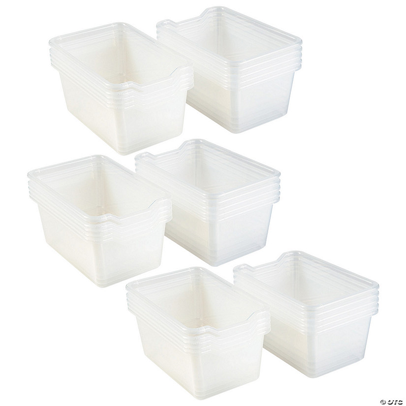 Bulk 30 Pc. Clear Scoop-Front Storage Bins Image