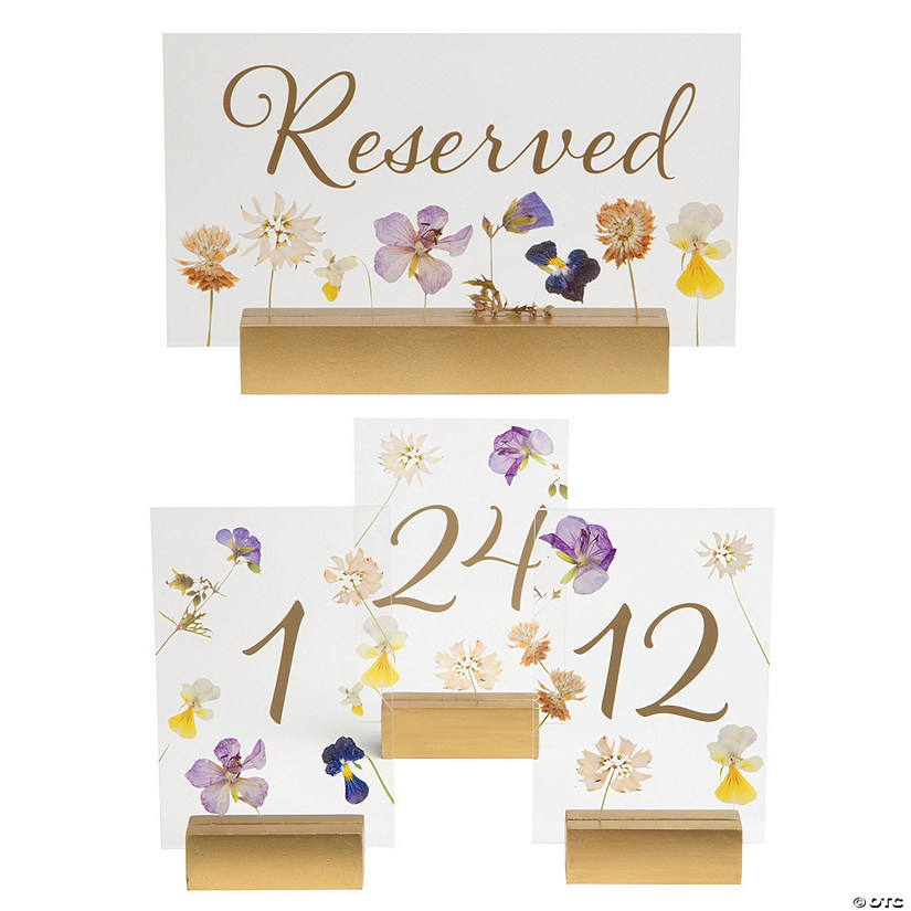 Bulk  30 Pc. Wedding Pressed Flower Table Numbers Kit Image