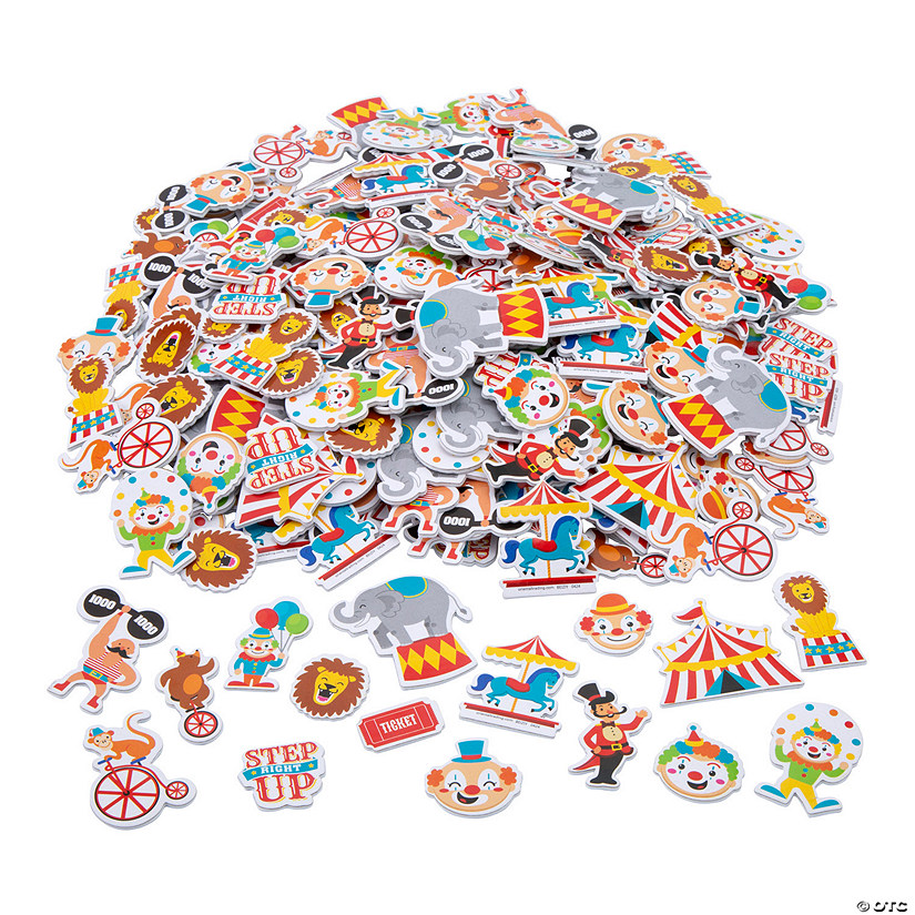 Bulk 300 Pc. Circus Self-Adhesive Foam Shapes Image