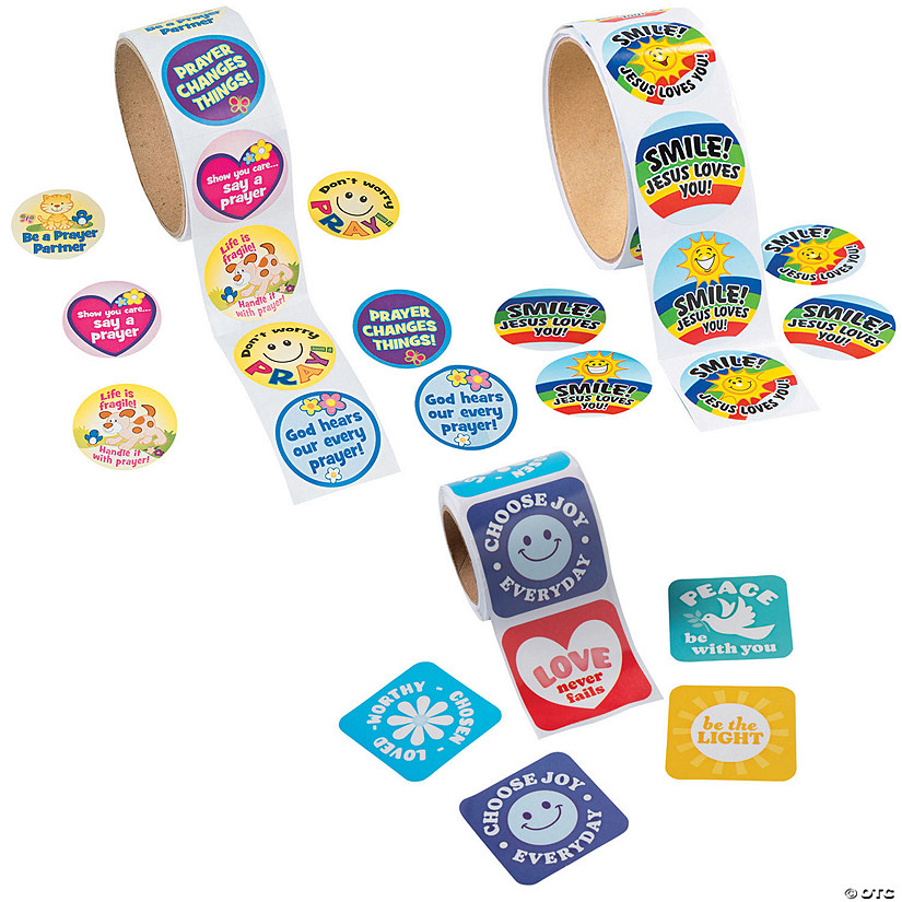 Bulk 300 Pc. Prayer Sticker Roll Assortment Image