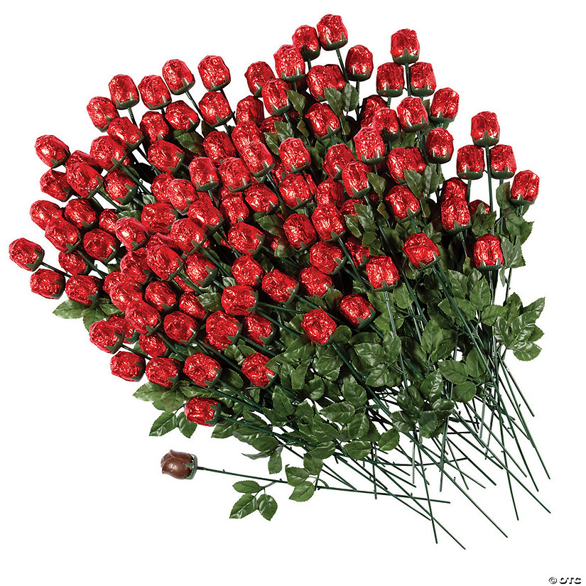 Bulk 300 Pc. Red Foil-Wrapped Chocolate Roses Image