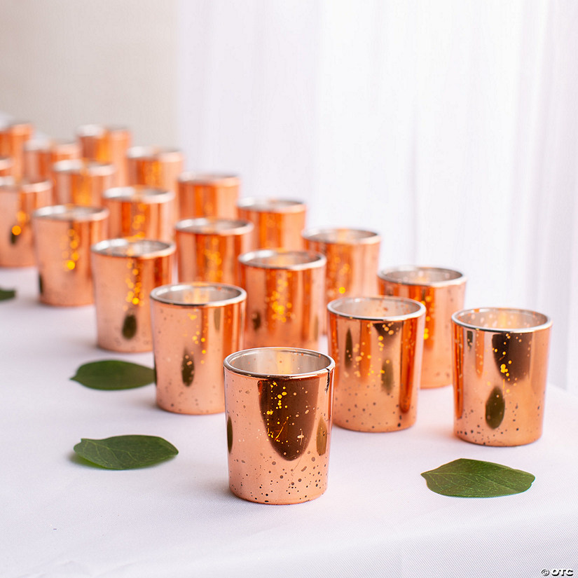 Bulk 36 Pc. Copper Mercury Glass Votive Candle Holders Image