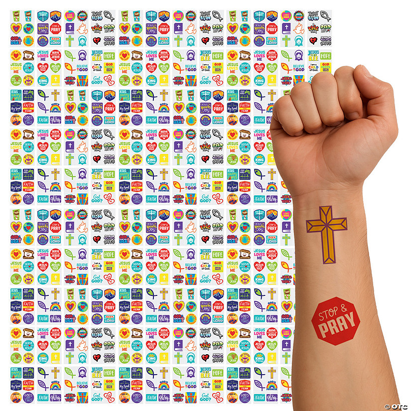 Bulk 360 Pc. Religious Temporary Tattoo Assortment Image